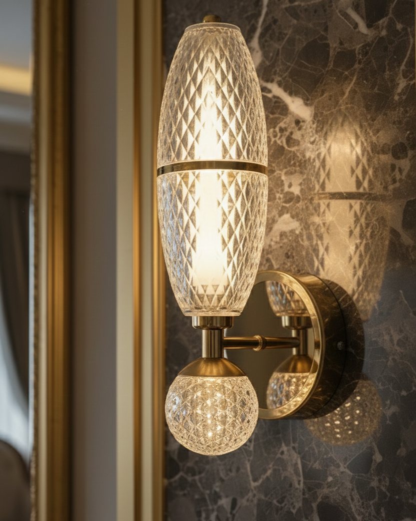 Luxury Crystal Cut Wall Light