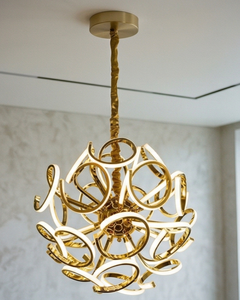Regal Spiral Loop Chandelier