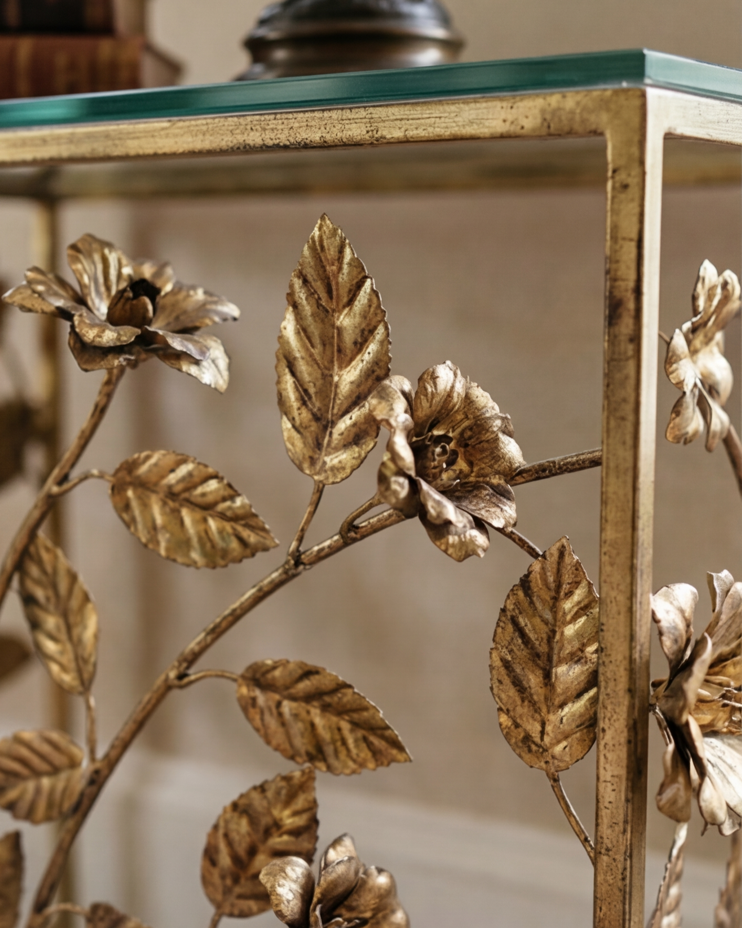 Regal Golden Tree Console Table