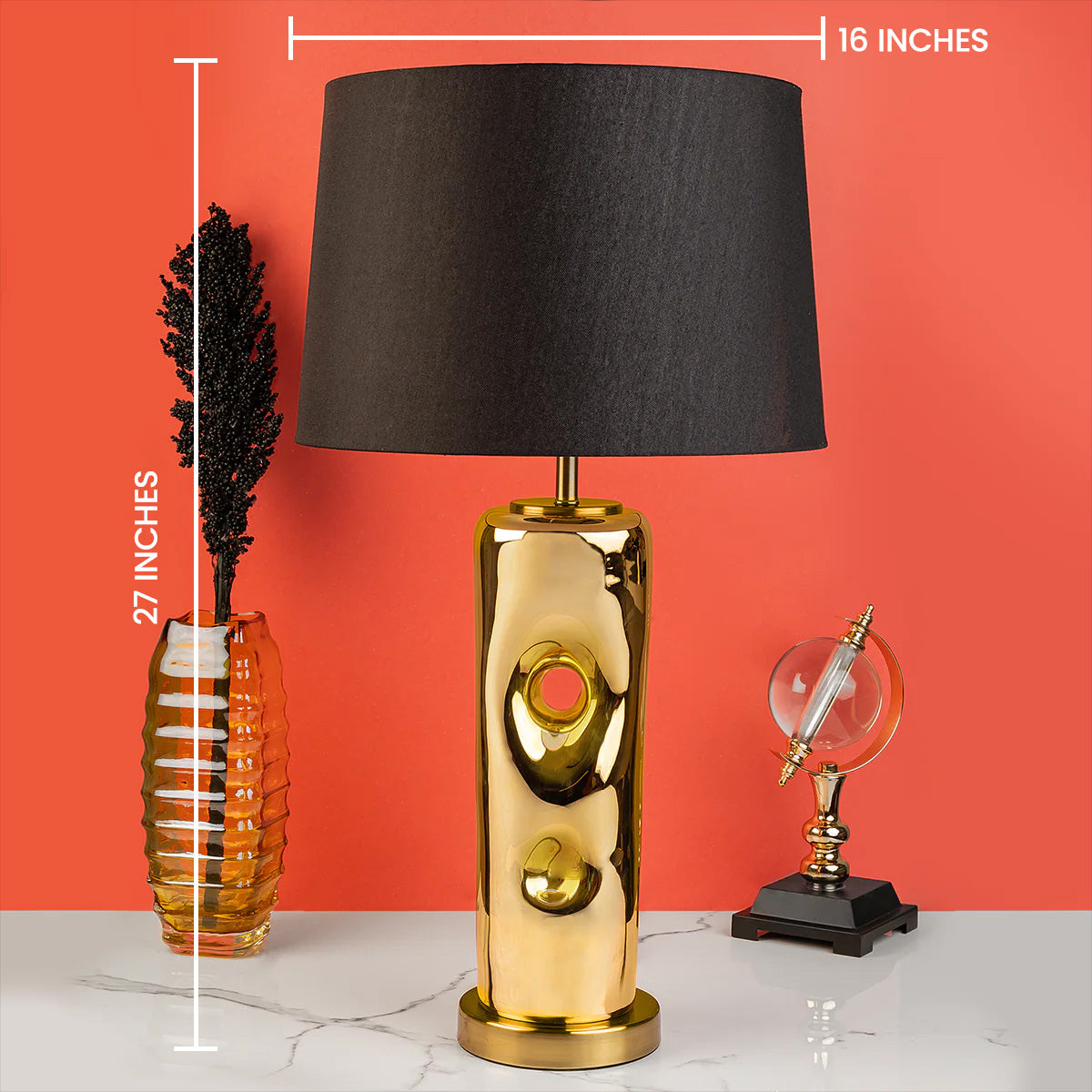 Contemporary Gold Elliptical Table Lamp