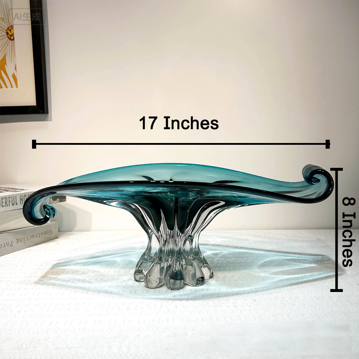 Glacier Wave Luxe Handblown Glass Vase & Decorative showpiece