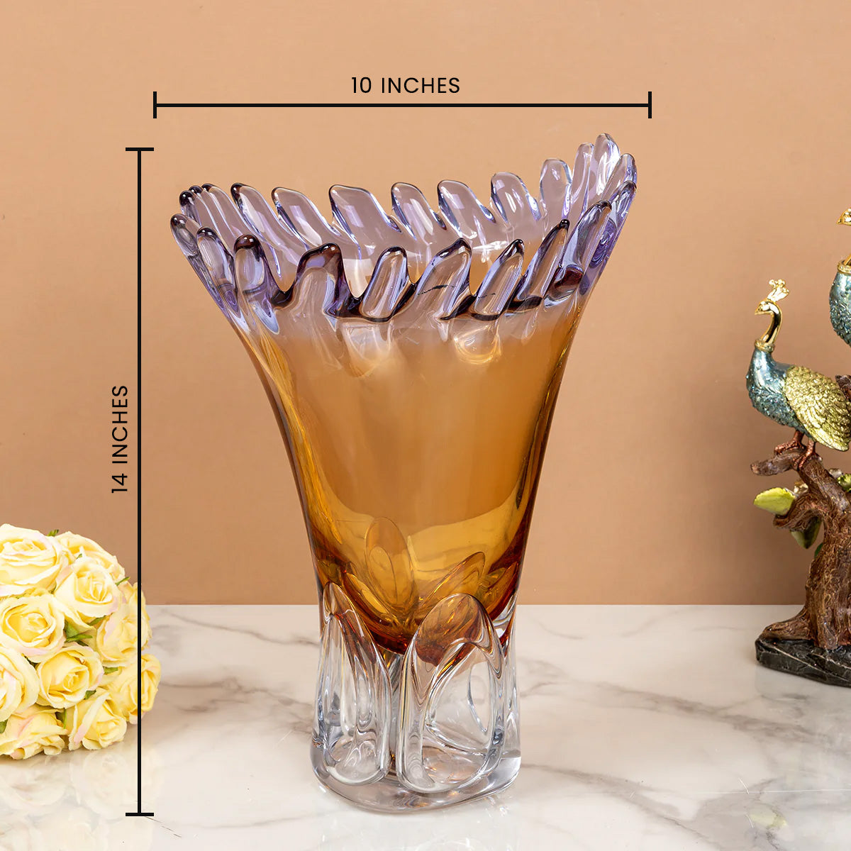 Amethyst Dream Handblown Glass Vase & Decorative showpiece
