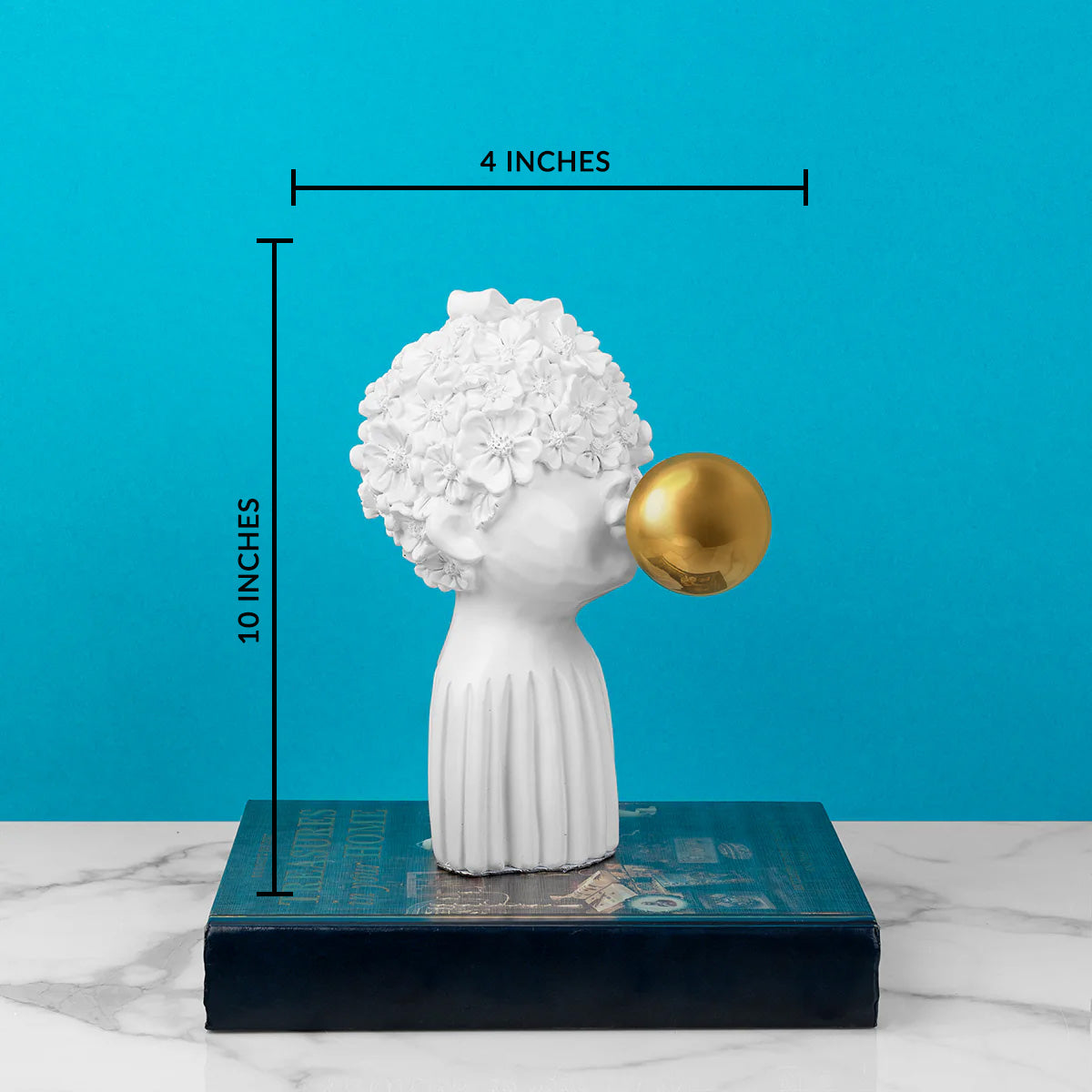Orbital Odyssey Resin Decorative showpiece - White