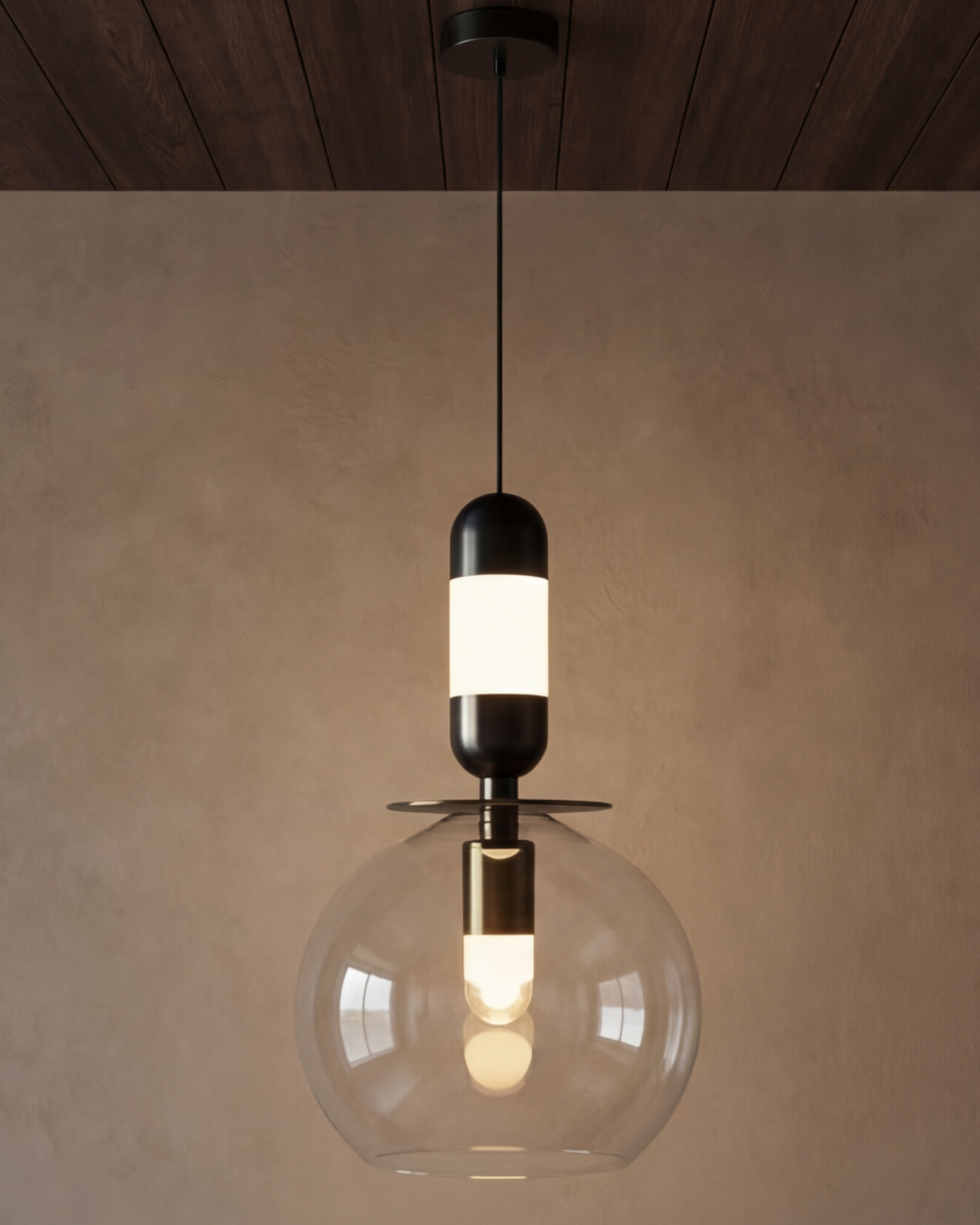 Glass Orb Stem Pendant Light
