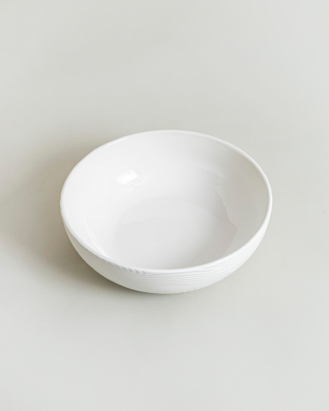 Woodgrain Pattern Serving Bowl - White