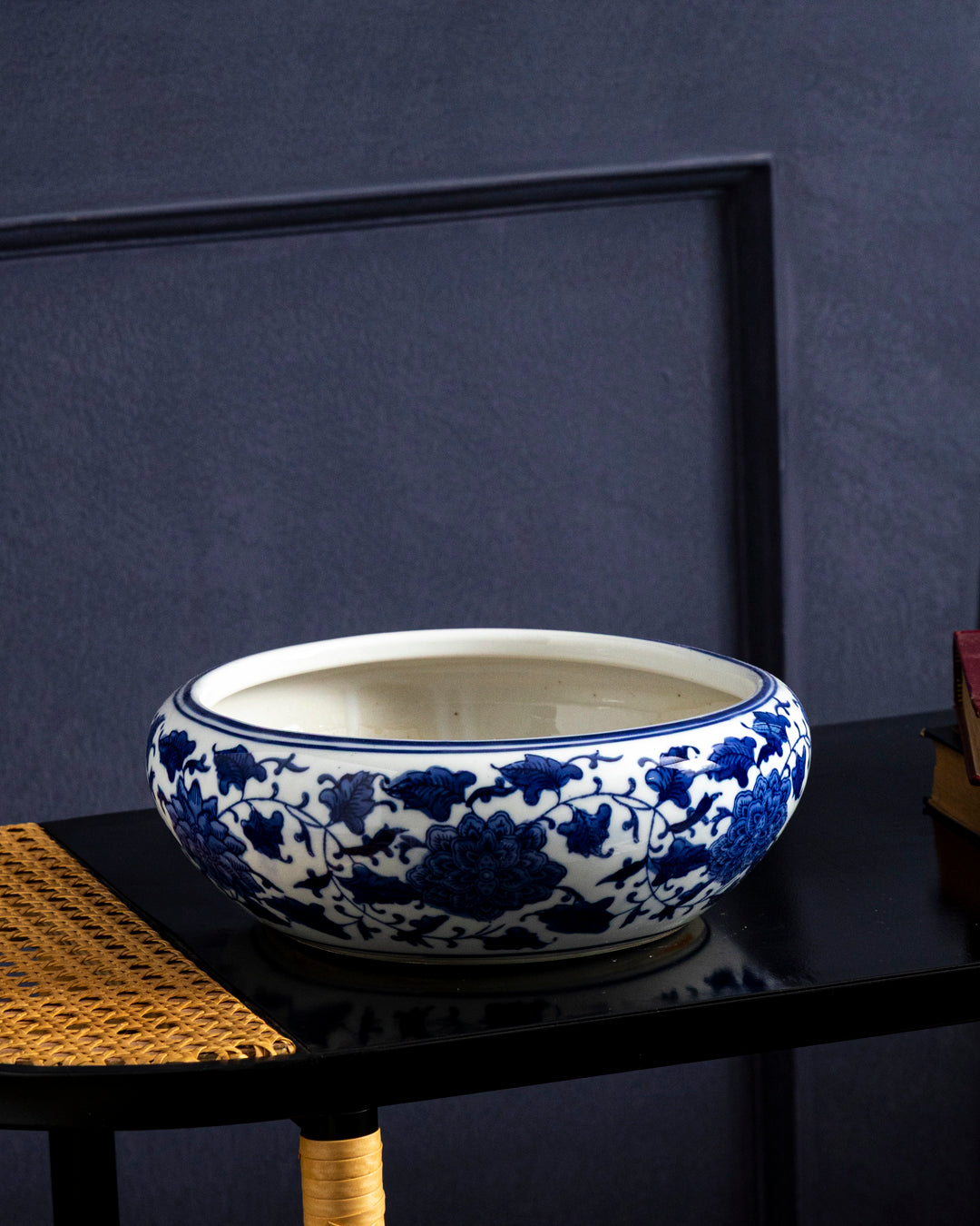 Royal Blue Lotus Bowl Planter - 33 cm