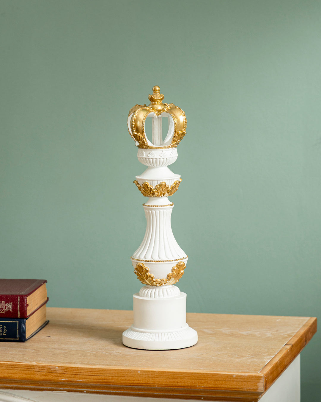 Royal Chess Piece Decorative Sculpture Set Of 3 - White