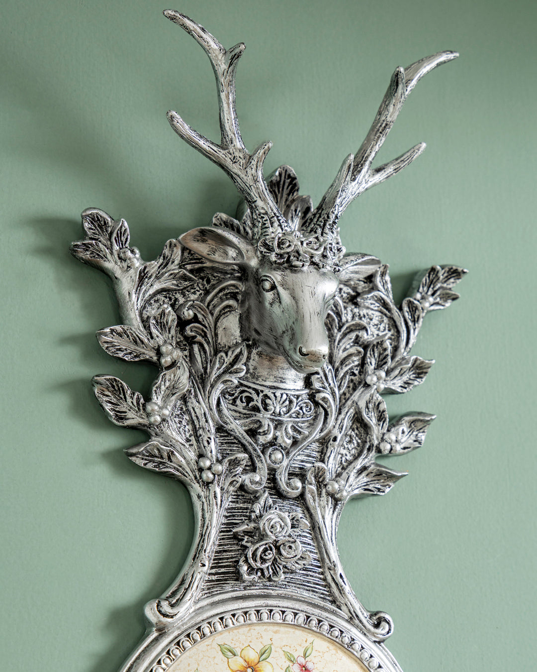 Victorian Antler Floral Wall Accent