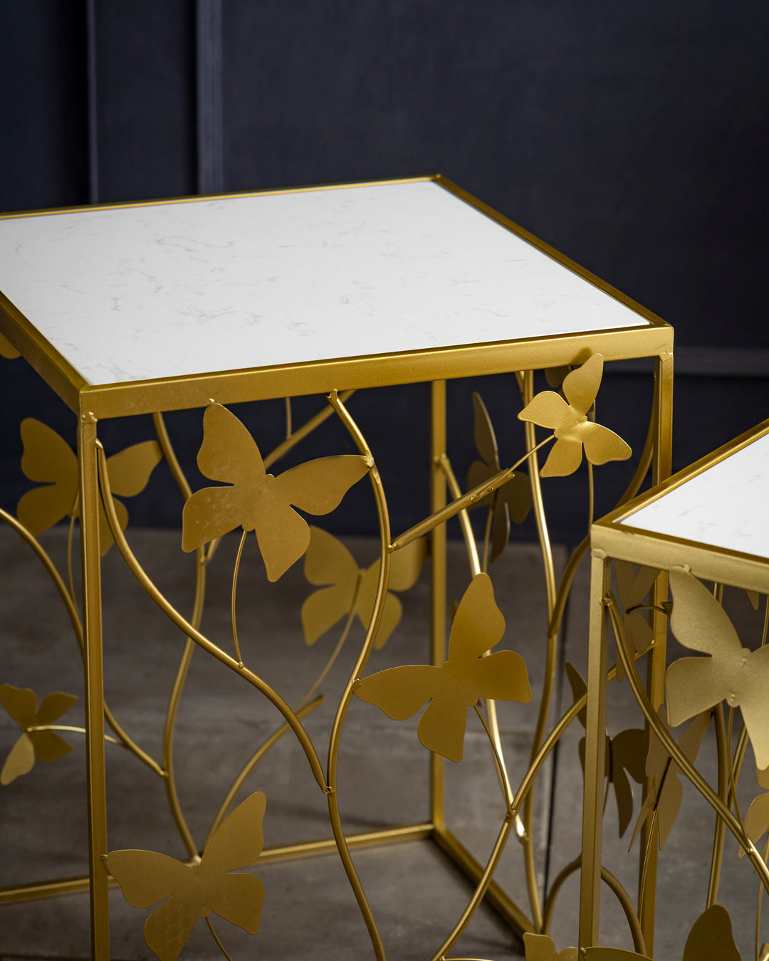 Golden Bloom Accent Side Table - Large