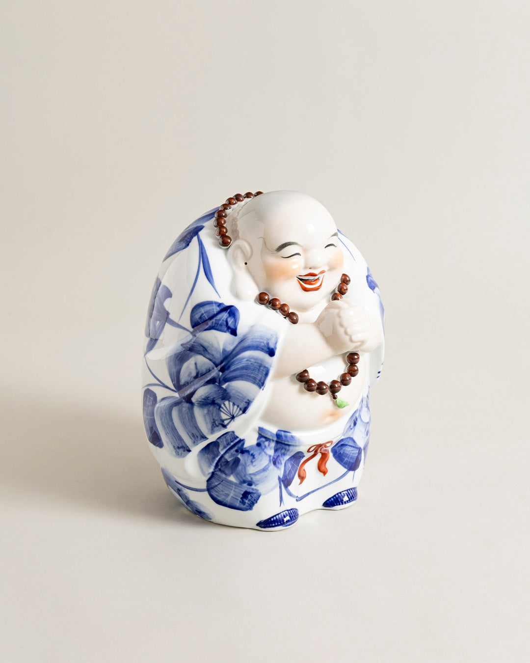 Joyful Monk Prayer Beads Figurine - Big