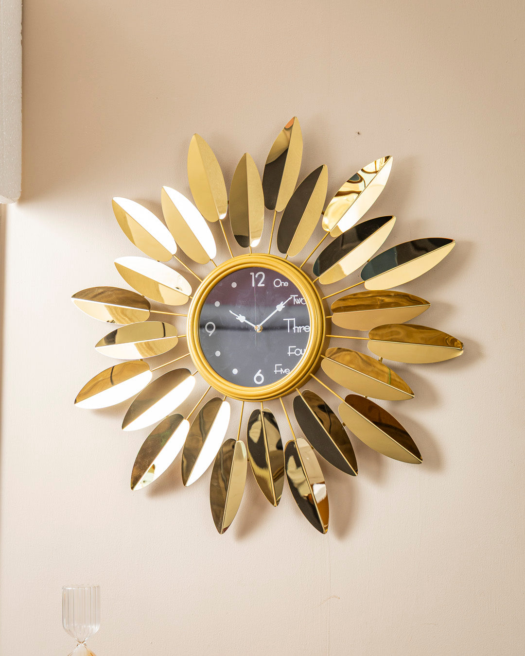 Golden Sunburst Wall Clock