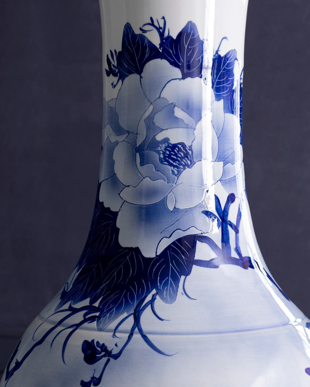 Blooming Lotus Art Tall Floor Vase - 6.4 Ft