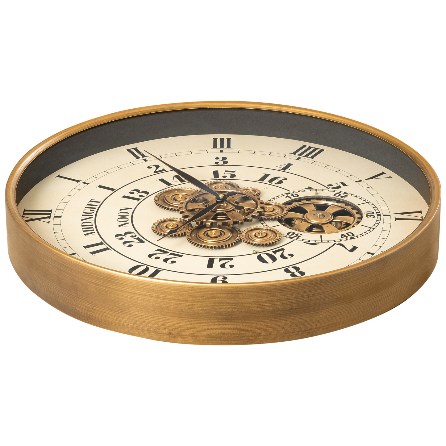 Mystic Motion Luxury Designer Watches Wall Clock For Living Room With Moving Gear Mechanism Buy Wall Clock Online - Big (White) (Steel Body)