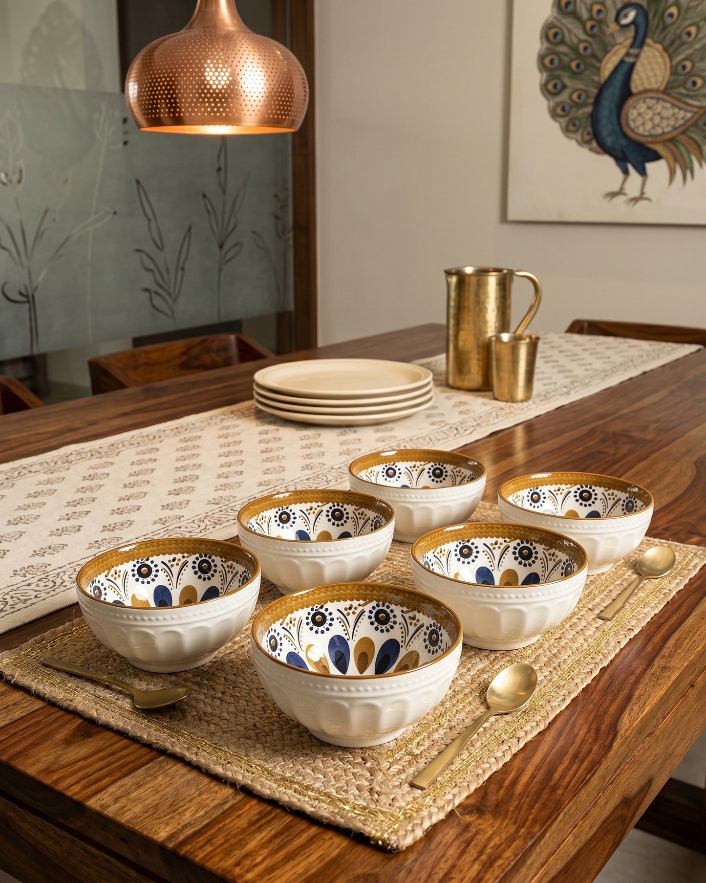 Golden Bloom Katori - Set Of 6 Style - 2