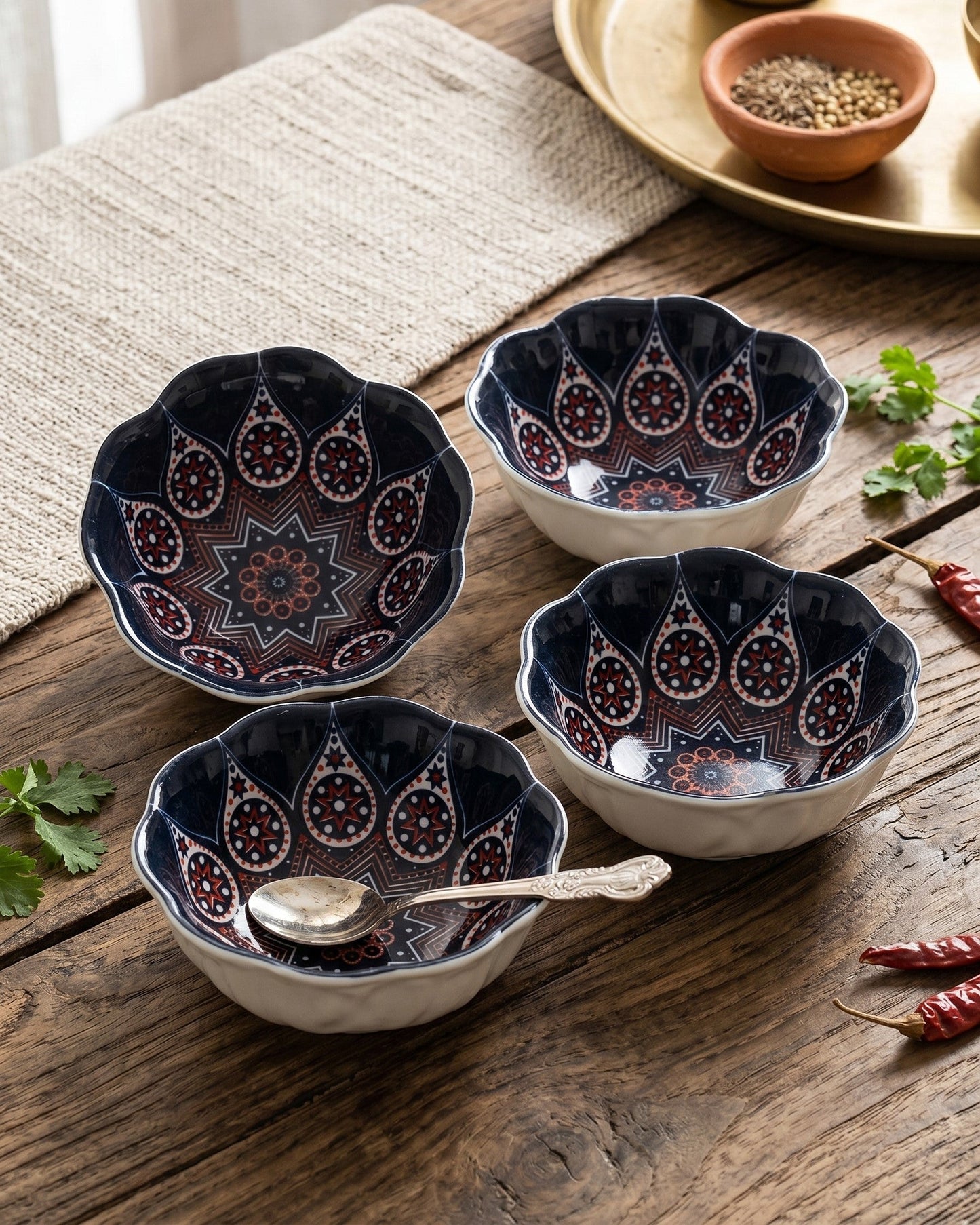 Bohemian Bloom Katori - Set Of 4 Style - 1