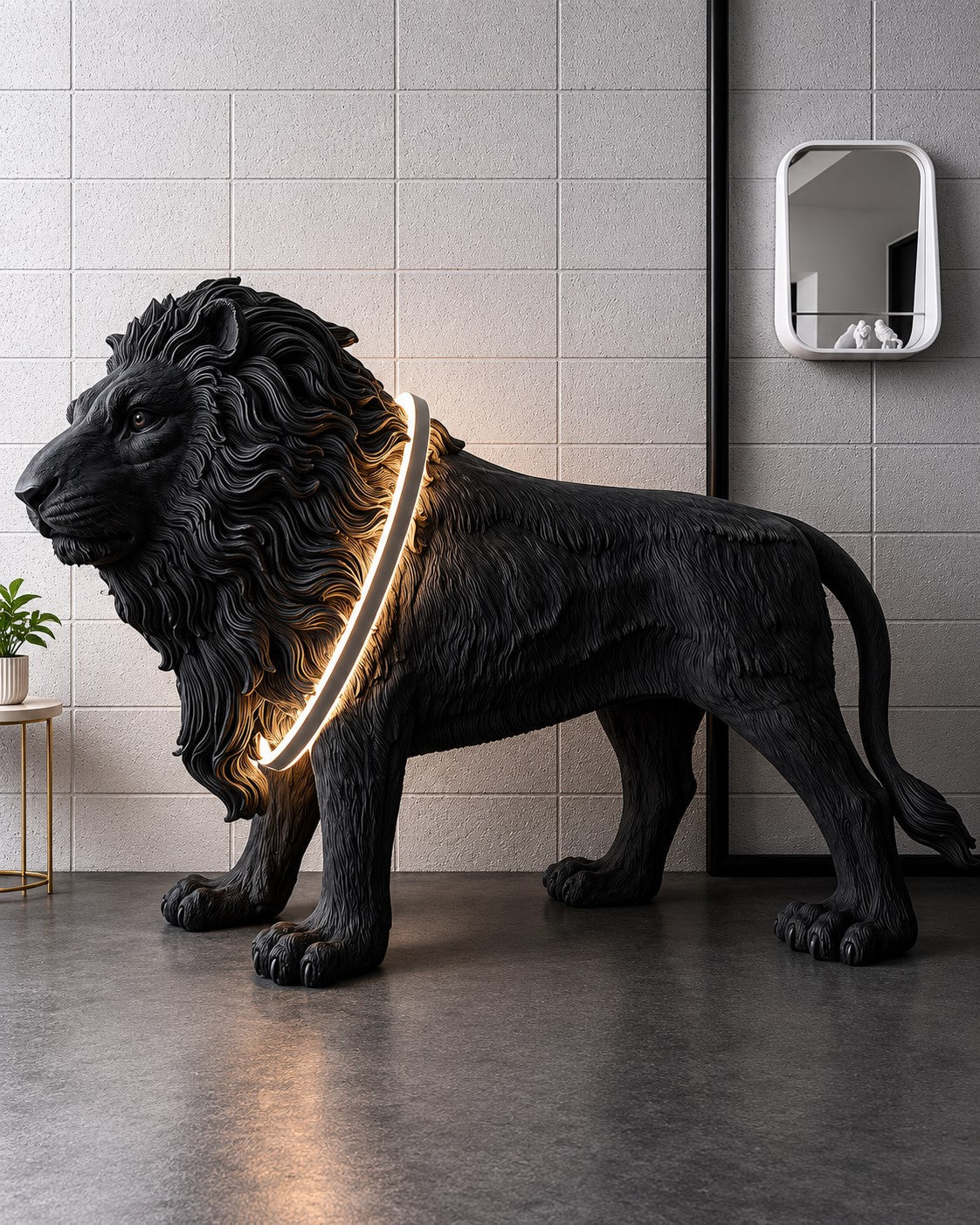 Haoshi Lion Floor Lamp - Black