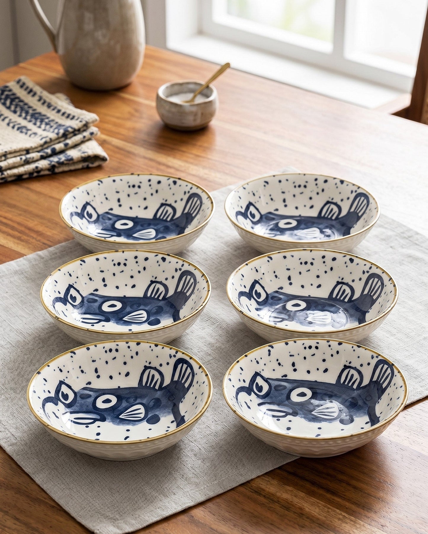 Puffer Fish Tales Bowl - Set Of 6