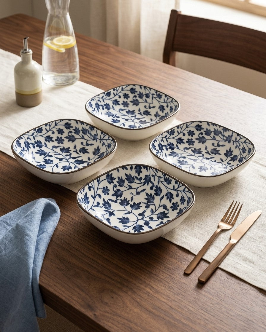 Indigo Square Katori - Set Of 4 Style - 3
