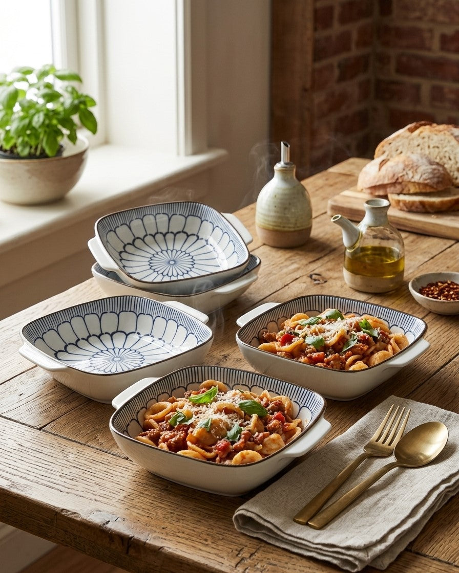 Indigo Square Serving Bowls - Set Of 4 Style - 4