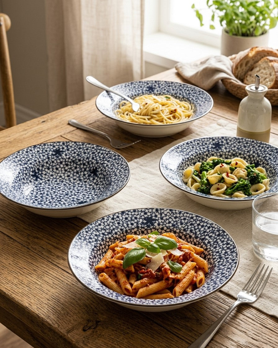 Classic Indigo Pasta Bowl - Set Of 4 Style - 1