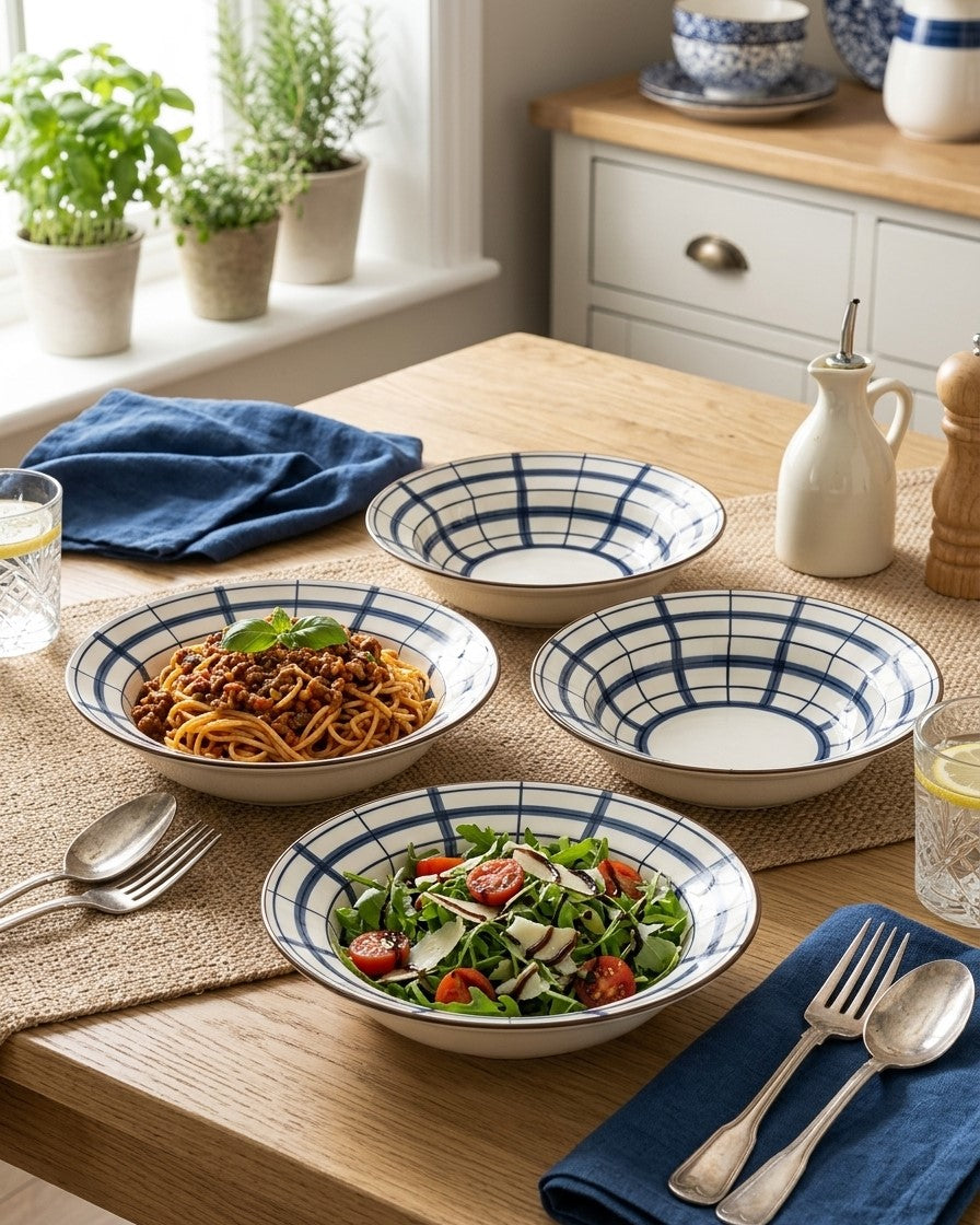 Classic Indigo Pasta Bowl - Set Of 4 Style - 2