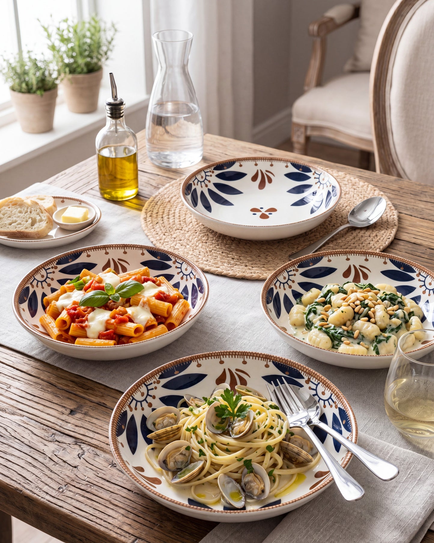 Rustic Bloom Pasta Bowl - Set Of 4 Style - 2