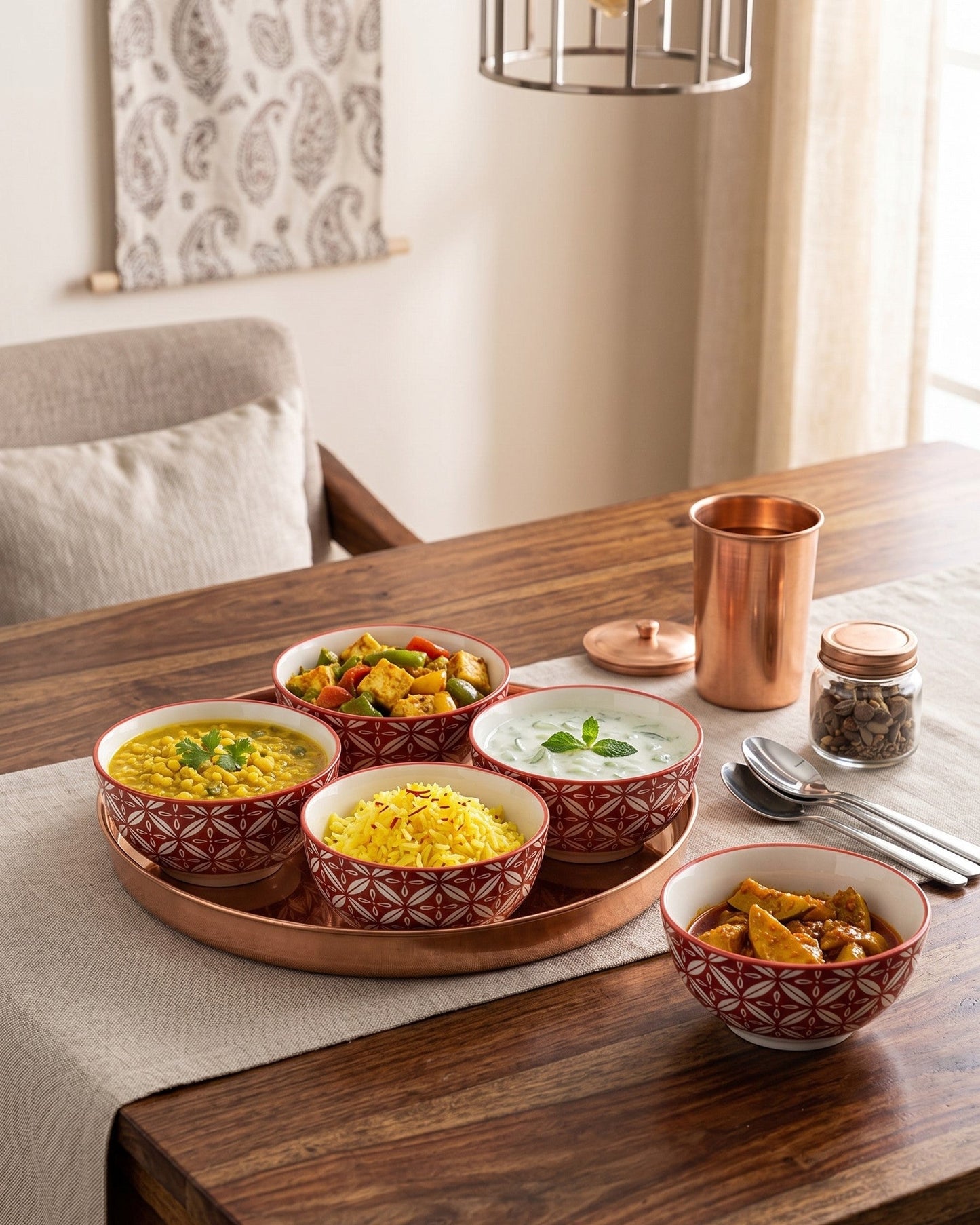 Floral Vine Katori - Set Of 5 Style - 1