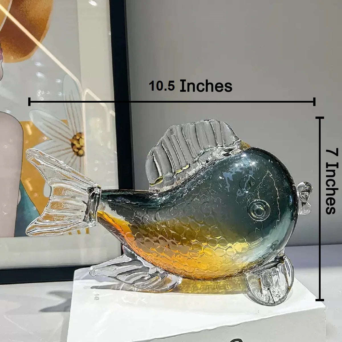 Marine Majesty Handblown Glass Fish Figurine & Decorative showpiece (N)