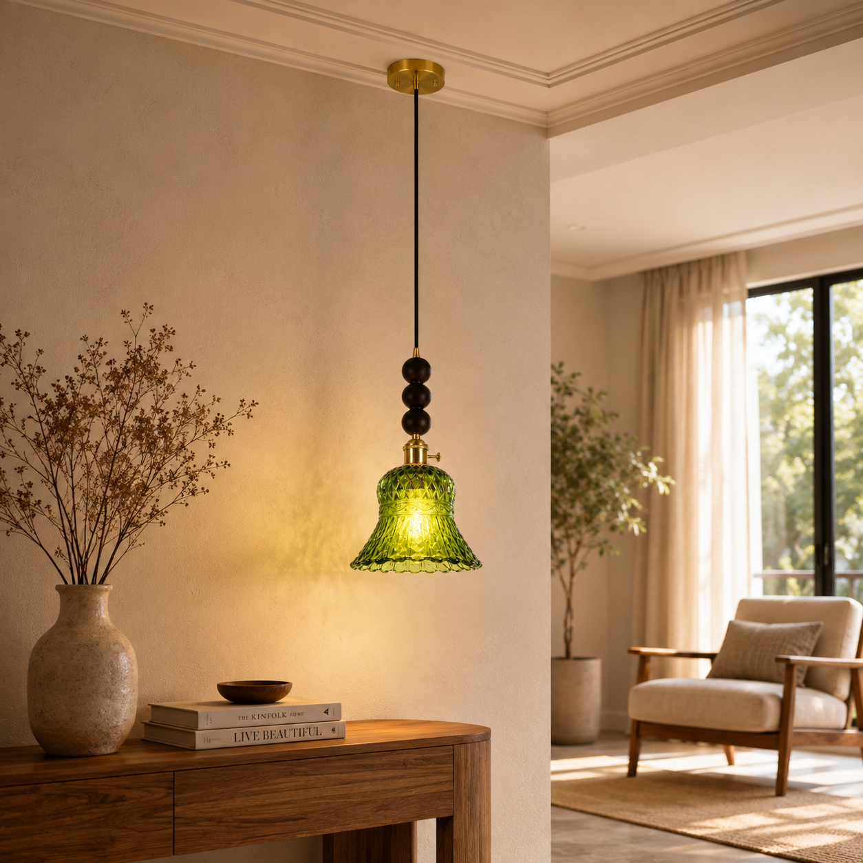 Morning Bloom Pendant Light For Home & Item for Home Decoration - Green