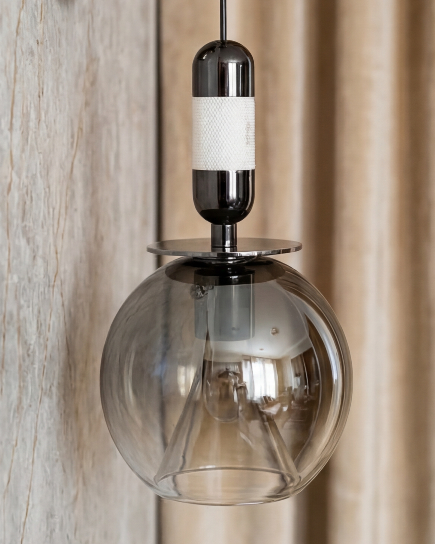 Smoked Orb Luxe Wall Light