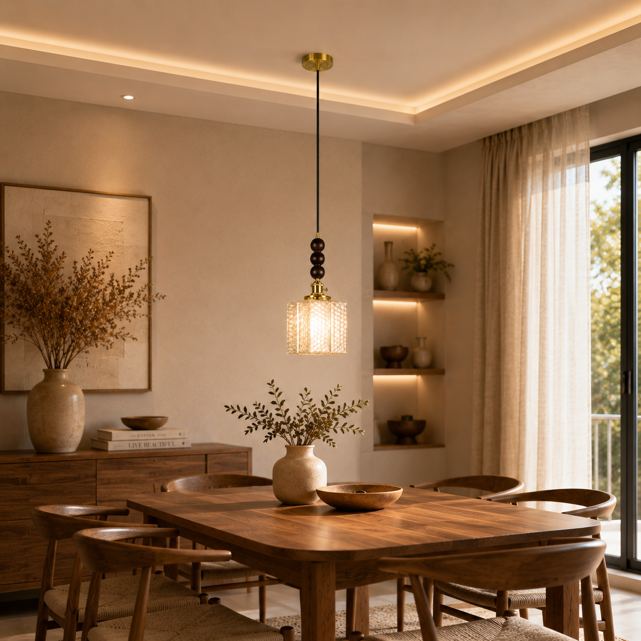 Echo Stone Pendant Light For Home & Item for Home Decoration - White