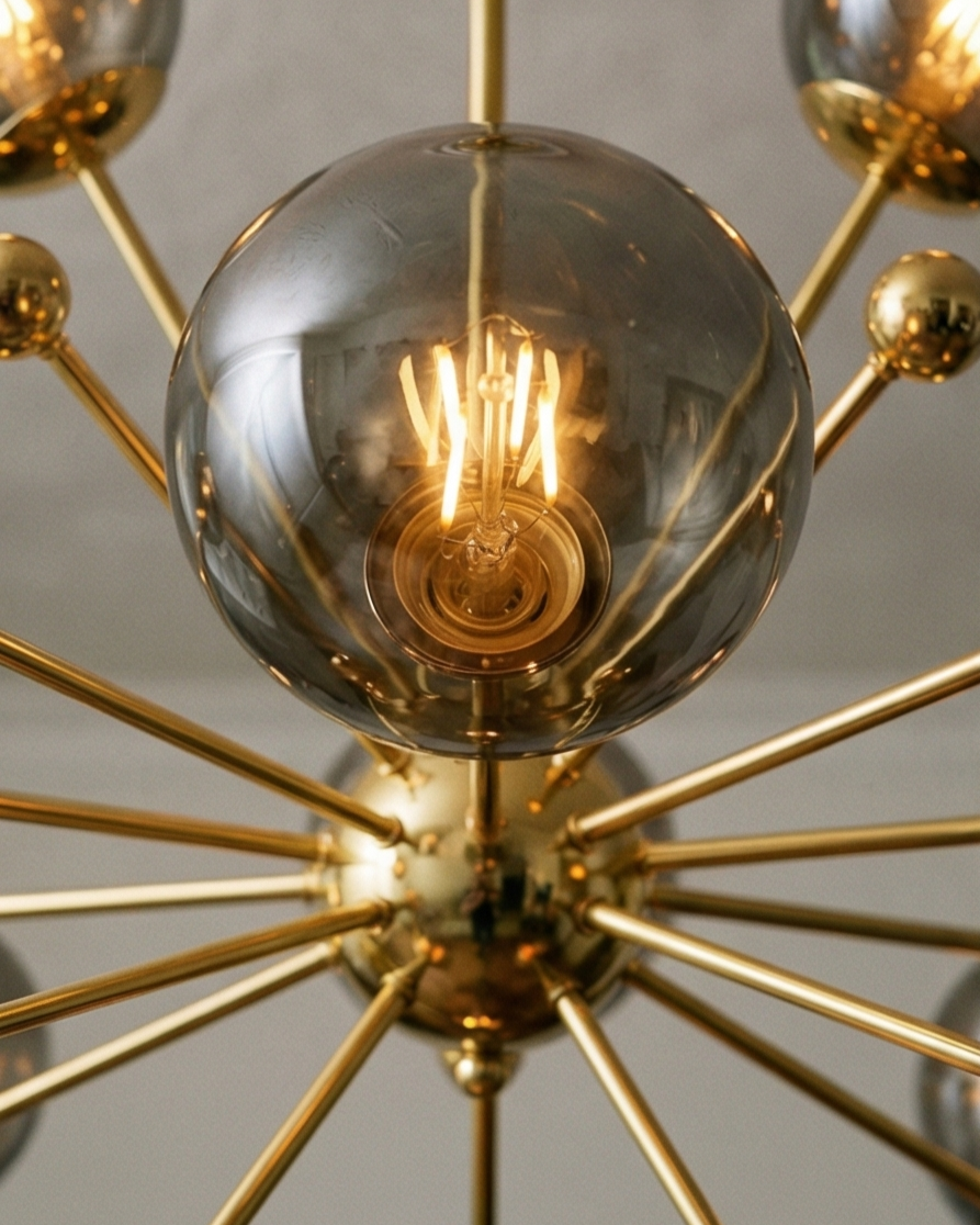 Modern Sputnik Globe Chandelier - Smoke