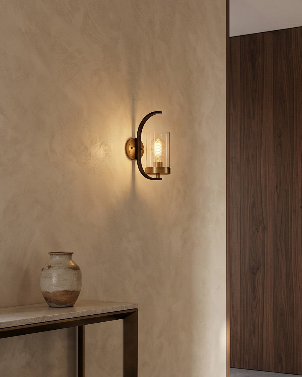 Halo Curve Glass Wall Light