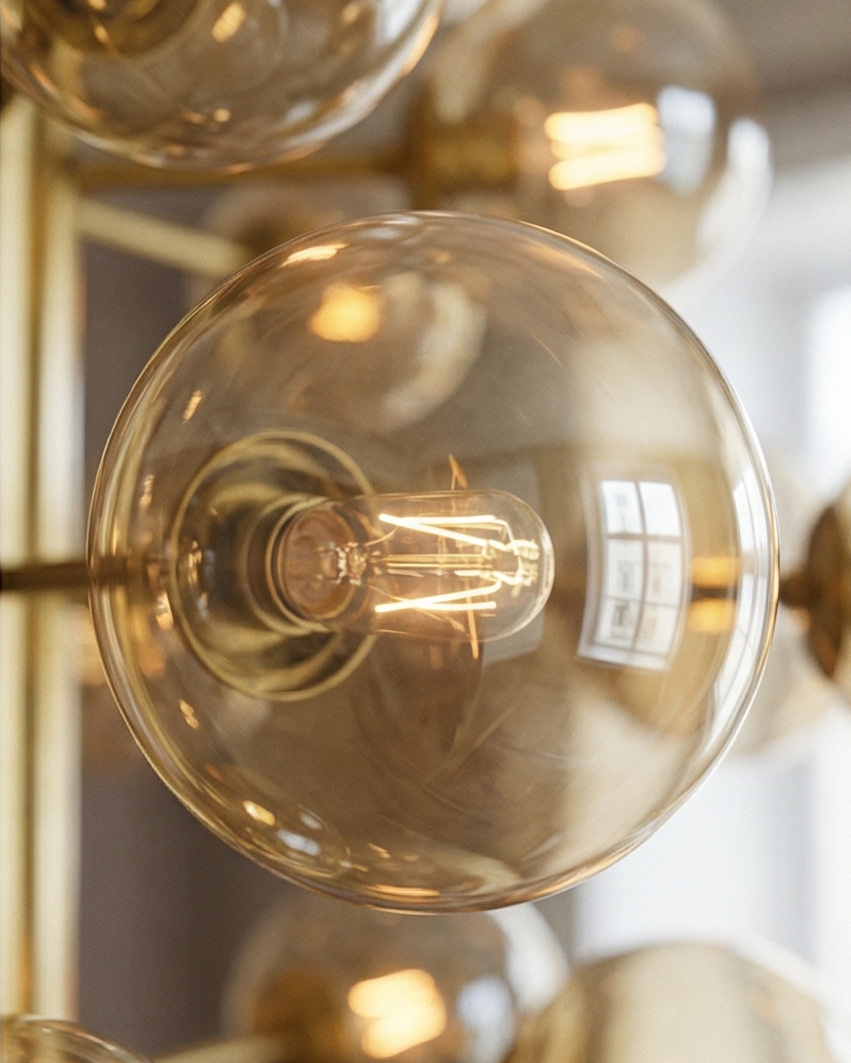 Grand Globe Cluster Chandelier - Amber