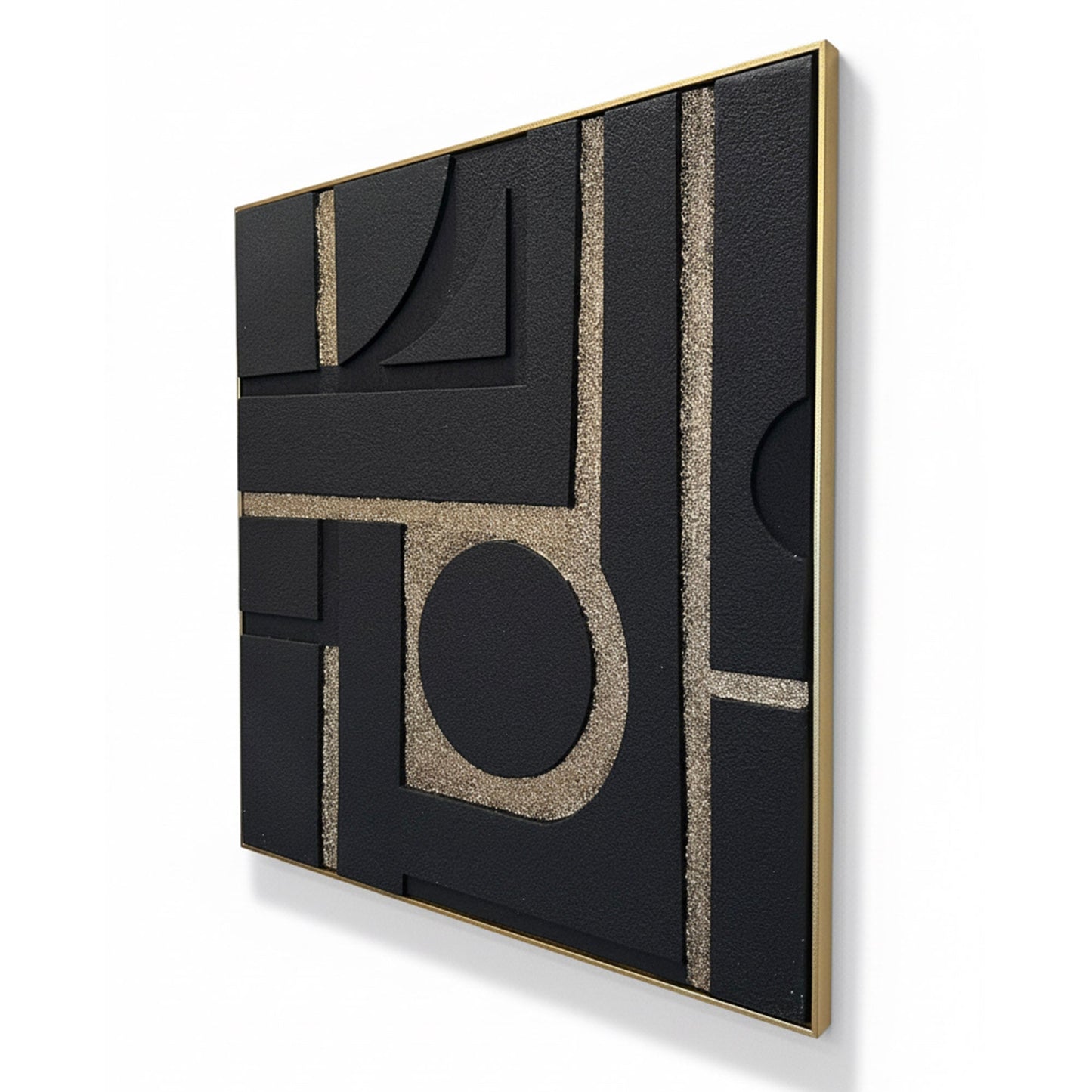 Golden Geometric Dreams Modern Wall Art (40 x 40 Inches)