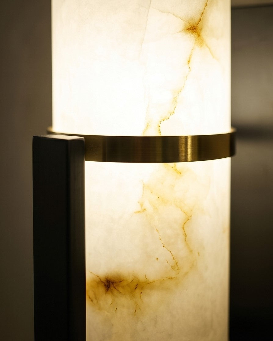 Ivory Stone Luxe Wall Sconce - Smoky