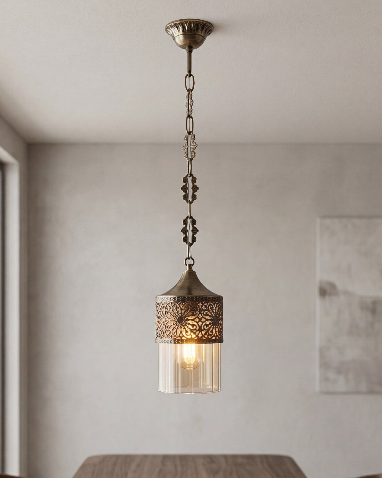 Antique Filigree Pendant Light