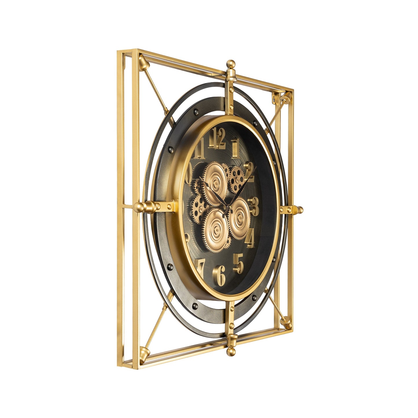 Grand Axis Luxury Designer Wall Clock For Living Room With Moving Gear Mechanism Buy Wall Clock Online (Steel Body)