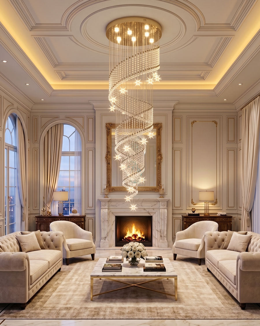 Luxury Spiral Crystal Chandelier