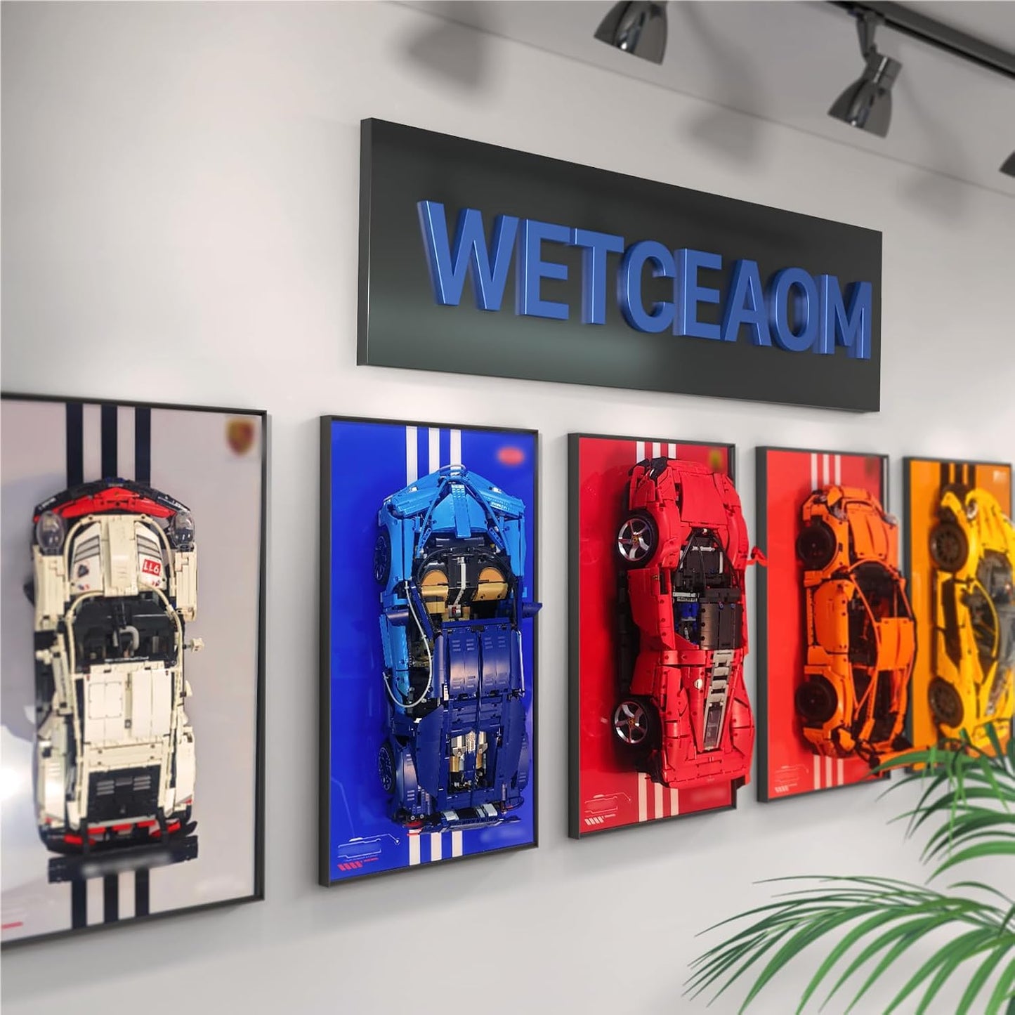WETCEAOM Display Wallboard for Lego Technic Mercedes-AMG F1 W14 E 42171 Performance Race Car with LED Light, Gift Ideas for Lego Car Wall Mount Display Lover, Only Frame! 19.7 x 31.5 in
