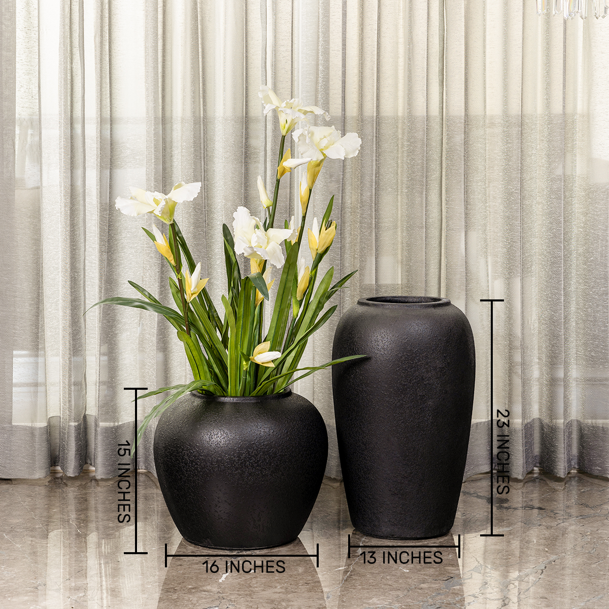 Monochrome Bloom Planter Indoor Planters For Home - Set of 2