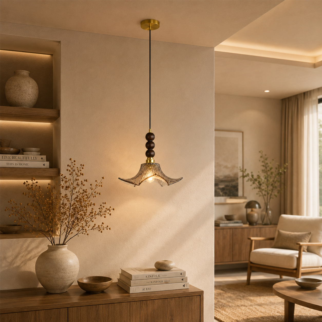 Ebon Flora Pendant Light For Home & Item for Home Decoration - Grey