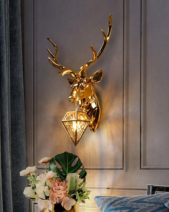 Stag Sculpture Wall Sconce
