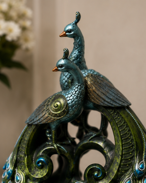 Royal Peacock Couple Figurine