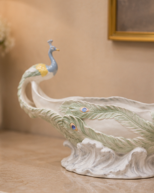 Majestic Peacock Decorative Bowl
