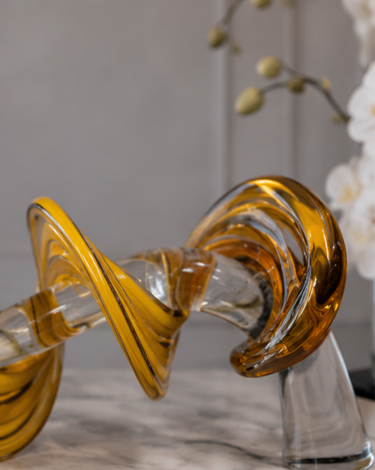 Decorative Spiral Glass Art Sculpture