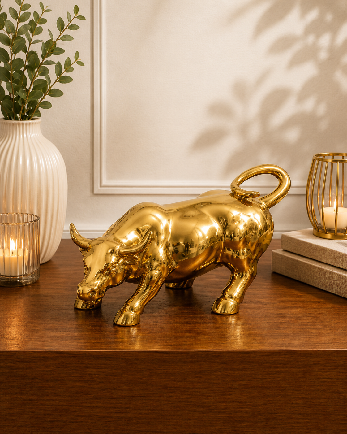 Golden Bull Decorative Sculpture - Small