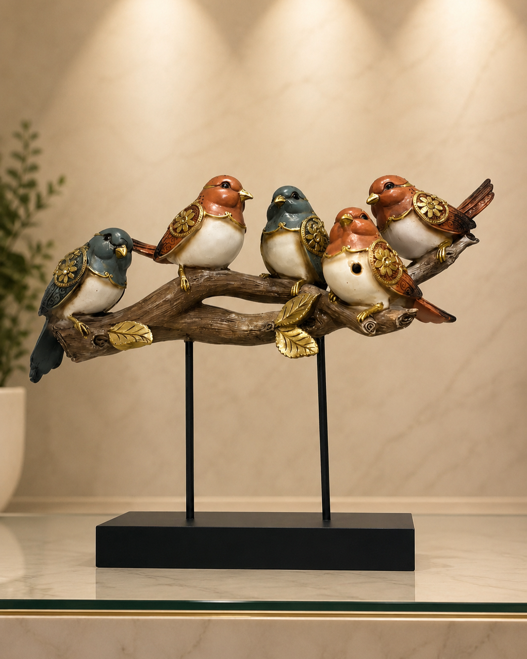 Decorative Bird Family Figurine