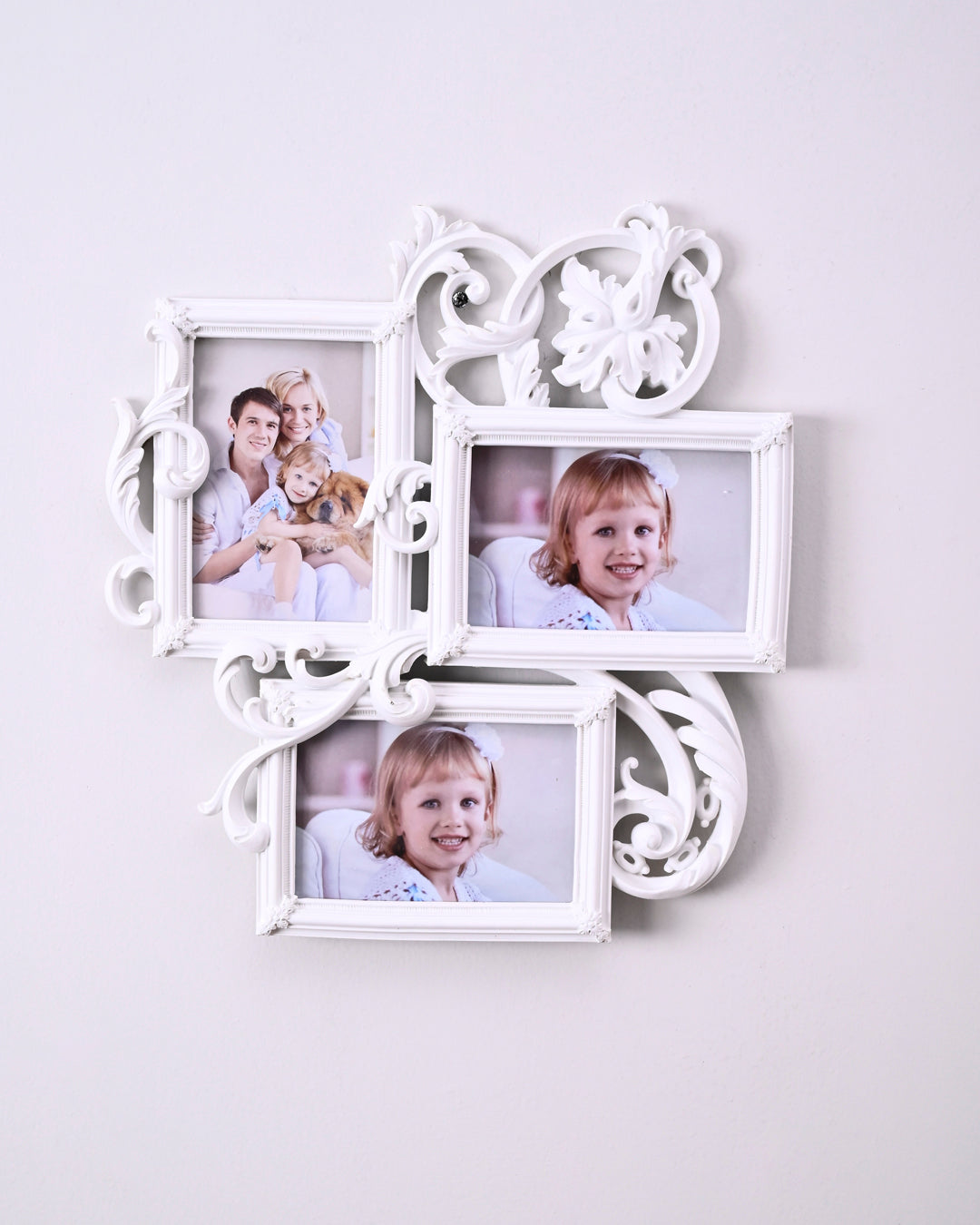 Vintage White Floral Collage Photo Frame