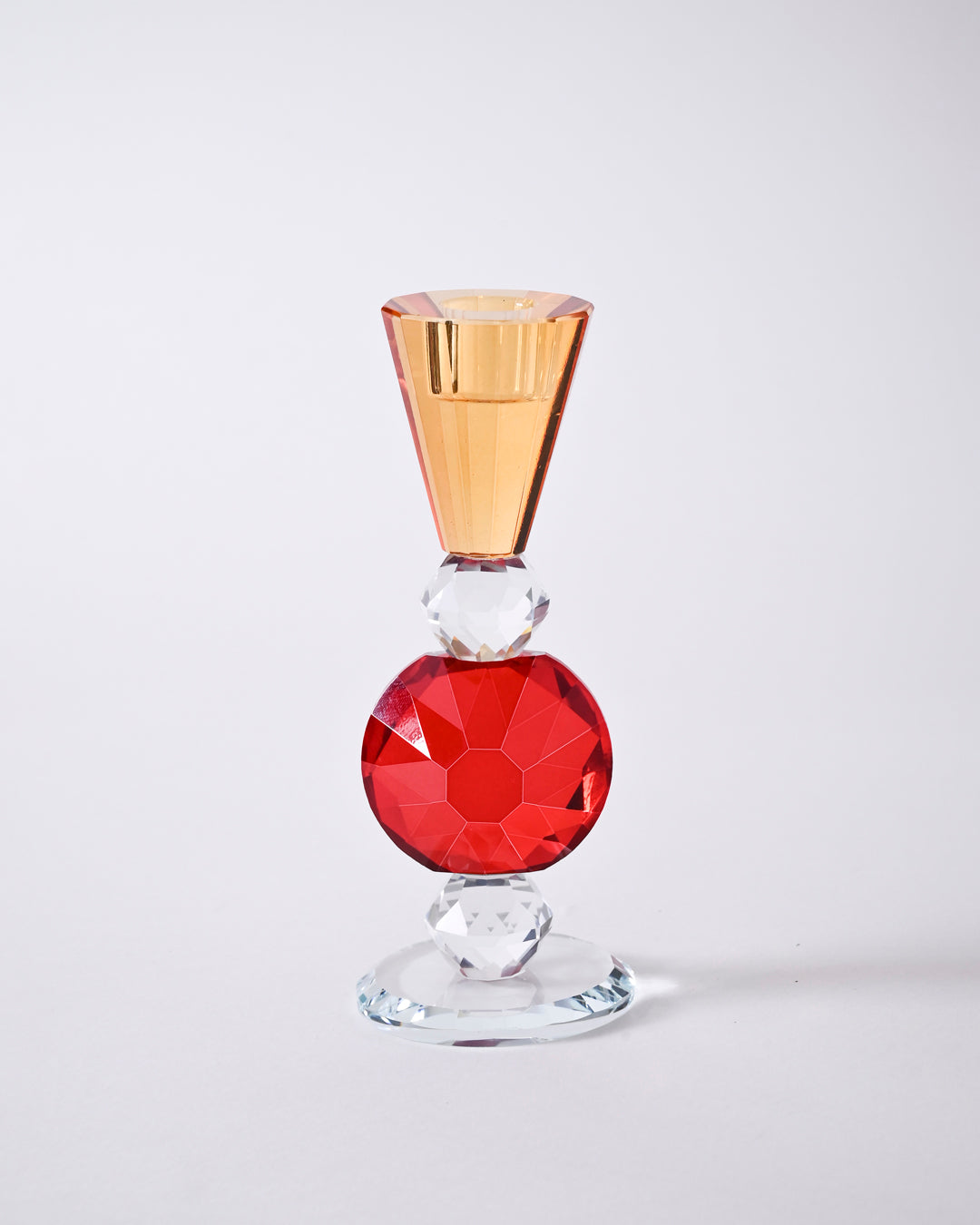 Ruby Glow Crystal Candle Holder